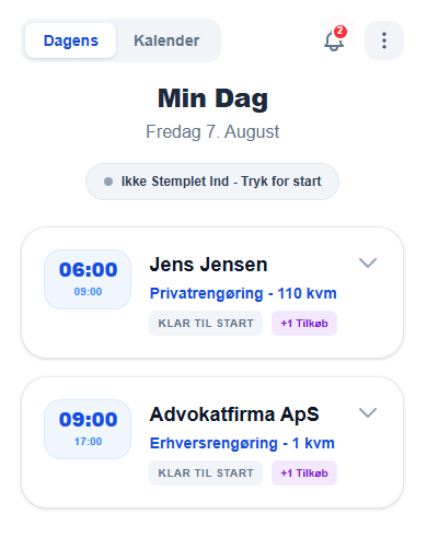 MyDay Mobil PWA App til servicefolk
