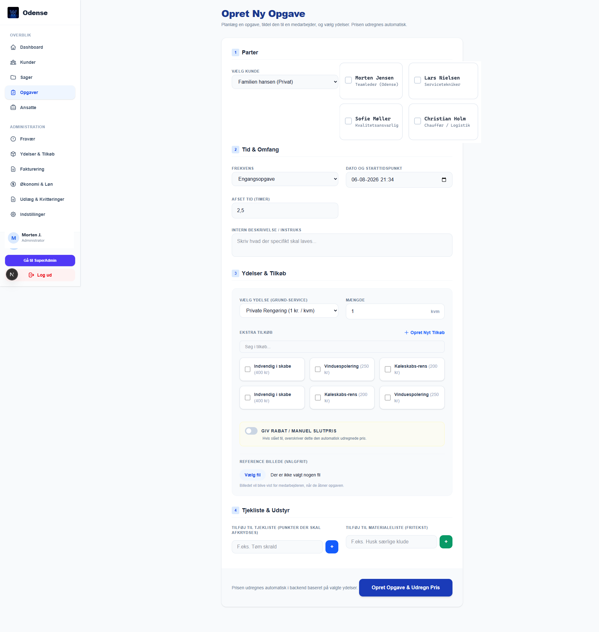 ServiceFlow Opgaver og sagsstyring med formelle medarbejdere